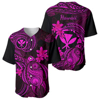 Hawaii Baseball Jersey Turtle Mix Polynesian Plumeria Pink Version LT14 - Polynesian Pride