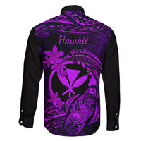 hawaii-family-matching-long-sleeve-bodycon-dress-and-hawaiian-shirt-turtle-mix-polynesian-plumeria-purple-version