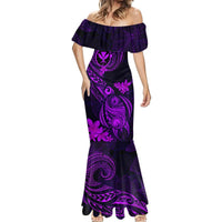 Hawaii Mermaid Dress Turtle Mix Polynesian Plumeria Purple Version LT14 - Polynesian Pride