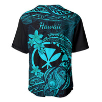 Hawaii Baseball Jersey Turtle Mix Polynesian Plumeria Turquoise Version LT14 - Polynesian Pride