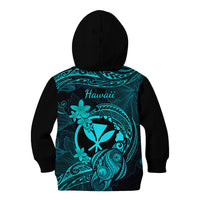 Hawaii Kid Hoodie Turtle Mix Polynesian Plumeria Turquoise Version LT14 - Polynesian Pride
