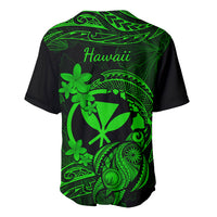 Hawaii Baseball Jersey Turtle Mix Polynesian Plumeria Green Version LT14 - Polynesian Pride