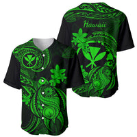 Hawaii Baseball Jersey Turtle Mix Polynesian Plumeria Green Version LT14 - Polynesian Pride