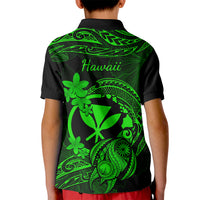 Hawaii Kid Polo Shirt Turtle Mix Polynesian Plumeria Green Version LT14 - Polynesian Pride