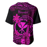 Hawaii Baseball Jersey Ukulele Mix Polynesian Plumeria Pink Version LT14 - Polynesian Pride