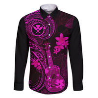 Hawaii Family Matching Summer Maxi Dress and Hawaiian Shirt Ukulele Mix Polynesian Plumeria Pink Version LT14 Son's Shirt Pink - Polynesian Pride