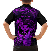 Hawaii Kid Hawaiian Shirt Ukulele Mix Polynesian Plumeria Purple Version LT14 - Polynesian Pride