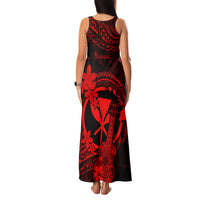 Hawaii Family Matching Tank Maxi Dress and Hawaiian Shirt Ukulele Mix Polynesian Plumeria Red Version LT14 - Polynesian Pride