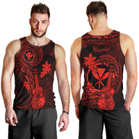 Hawaii Men Tank Top Ukulele Mix Polynesian Plumeria Red Version LT14 - Polynesian Pride