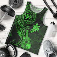 Hawaii Men Tank Top Ukulele Mix Polynesian Plumeria Green Version LT14 Green - Polynesian Pride