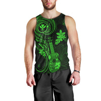 Hawaii Men Tank Top Ukulele Mix Polynesian Plumeria Green Version LT14 - Polynesian Pride