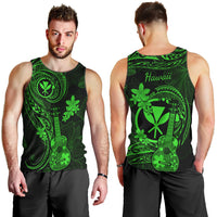 Hawaii Men Tank Top Ukulele Mix Polynesian Plumeria Green Version LT14 - Polynesian Pride