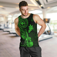 Hawaii Men Tank Top Ukulele Mix Polynesian Plumeria Green Version LT14 - Polynesian Pride