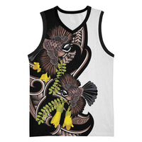 New Zealand Valentines Day Basketball Jersey Piwakawaka Lovers Maori Koru Tattoo - Polynesian Pride