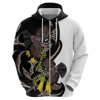 New Zealand Valentines Day Hoodie Piwakawaka Lovers Maori Koru Tattoo - Polynesian Pride
