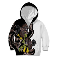 New Zealand Valentines Day Kid Hoodie Piwakawaka Lovers Maori Koru Tattoo - Polynesian Pride
