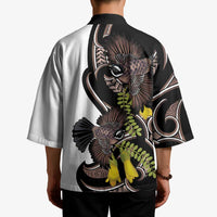 New Zealand Valentines Day Kimono Piwakawaka Lovers Maori Koru Tattoo - Polynesian Pride