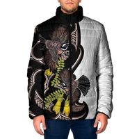 New Zealand Valentines Day Padded Jacket Piwakawaka Lovers Maori Koru Tattoo - Polynesian Pride