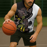 New Zealand Valentines Day Sleeveless Zip Hoodie Piwakawaka Lovers Maori Koru Tattoo - Polynesian Pride