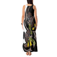 New Zealand Valentines Day Tank Maxi Dress Piwakawaka Lovers Maori Koru Tattoo - Polynesian Pride