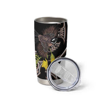 New Zealand Valentines Day Tumbler Cup Piwakawaka Lovers Maori Koru Tattoo - Polynesian Pride