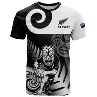 New Zealand Silver Fern Rugby T Shirt Go Champions NZ All Black Maori Koru LT14 Black - Polynesian Pride