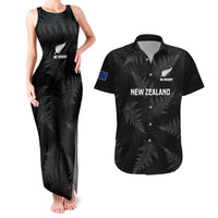 New Zealand Silver Fern Rugby Couples Matching Tank Maxi Dress and Hawaiian Shirt 2023 Go Aotearoa Champions World Cup LT14 Black - Polynesian Pride