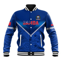 Samoa Rugby Baseball Jacket 2023 Go Manu Samoa LT14 Unisex Blue - Polynesian Pride