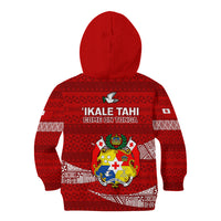 Tonga Rugby Kid Hoodie 2023 Ikale Tahi Tongan Ngatu Pattern LT14 - Polynesian Pride