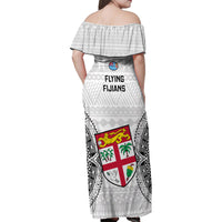 Fiji Rugby Family Matching Off Shoulder Maxi Dress and Hawaiian Shirt 2023 Go Champions World Cup Fijian Tapa Pattern LT14 - Polynesian Pride