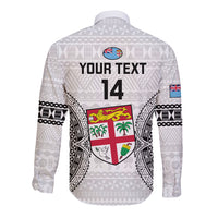 Custom Fiji Rugby Long Sleeve Button Shirt 2023 Go Champions World Cup Fijian Tapa Pattern LT14 - Polynesian Pride