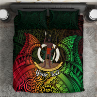 Personalised Vanuatu Family Day Bedding Set Happy 26 December Vanuatuan Pig Tusk LT14 Black - Polynesian Pride