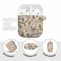 Beige Palaka Hawaii Mele Kalikimaka AirPods Case Ohia Lehua Shell Leis Funny Gingerbread Santa LT14 - Polynesian Pride