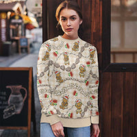 Beige Palaka Hawaii Mele Kalikimaka Ugly Christmas Sweater Ohia Lehua Shell Leis Funny Gingerbread Santa - Polynesian Pride