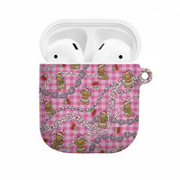 Pink Palaka Hawaii Mele Kalikimaka AirPods Case Ohia Lehua Shell Leis Funny Gingerbread Santa LT14 Pink - Polynesian Pride