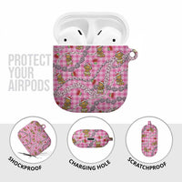 Pink Palaka Hawaii Mele Kalikimaka AirPods Case Ohia Lehua Shell Leis Funny Gingerbread Santa LT14 - Polynesian Pride