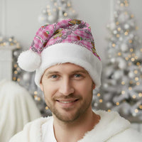 Pink Palaka Hawaii Mele Kalikimaka Christmas Santa Hat Ohia Lehua Shell Leis Funny Gingerbread Santa - Polynesian Pride