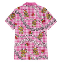 Pink Palaka Hawaii Mele Kalikimaka Hawaiian Shirt Ohia Lehua Shell Leis Funny Gingerbread Santa - Polynesian Pride