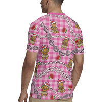 Pink Palaka Hawaii Mele Kalikimaka Rugby Jersey Ohia Lehua Shell Leis Funny Gingerbread Santa LT14 - Polynesian Pride