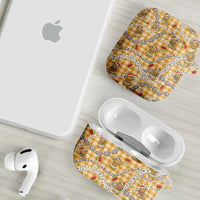 Gold Palaka Hawaii Mele Kalikimaka AirPods Case Ohia Lehua Shell Leis Funny Gingerbread Santa LT14 - Polynesian Pride