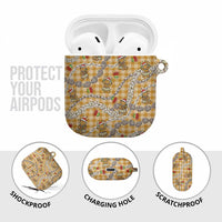 Gold Palaka Hawaii Mele Kalikimaka AirPods Case Ohia Lehua Shell Leis Funny Gingerbread Santa LT14 - Polynesian Pride