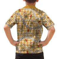 Gold Palaka Hawaii Mele Kalikimaka Hawaiian Shirt Ohia Lehua Shell Leis Funny Gingerbread Santa - Polynesian Pride