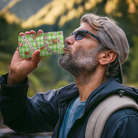 Green Palaka Hawaii Mele Kalikimaka 4 in 1 Can Cooler Tumbler Ohia Lehua Shell Leis Funny Gingerbread Santa - Polynesian Pride