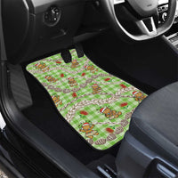 Green Palaka Hawaii Mele Kalikimaka Car Mats Ohia Lehua Shell Leis Funny Gingerbread Santa - Polynesian Pride