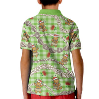 Green Palaka Hawaii Mele Kalikimaka Kid Polo Shirt Ohia Lehua Shell Leis Funny Gingerbread Santa LT14 - Polynesian Pride