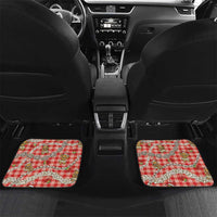 Red Palaka Hawaii Mele Kalikimaka Car Mats Ohia Lehua Shell Leis Funny Gingerbread Santa - Polynesian Pride