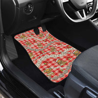 Red Palaka Hawaii Mele Kalikimaka Car Mats Ohia Lehua Shell Leis Funny Gingerbread Santa - Polynesian Pride