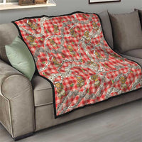 Red Palaka Hawaii Mele Kalikimaka Quilt Ohia Lehua Shell Leis Funny Gingerbread Santa - Polynesian Pride