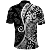 Black Polynesia Paisley Polo Shirt Polynesian With Tropical Flowers LT14 - Polynesian Pride