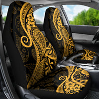 Gold Polynesia Paisley Car Seat Cover Polynesian With Tropical Flowers LT14 - Polynesian Pride